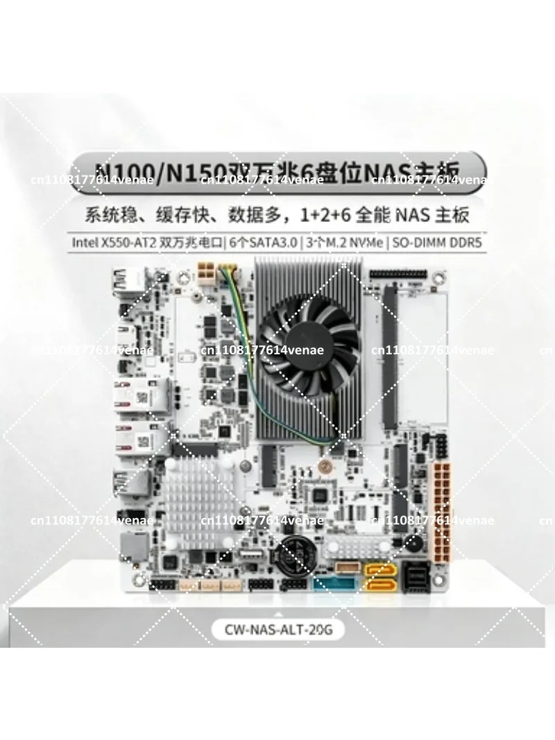NAS Motherboard 8-Bay with N100 N150 N305 N355 CPU 10GbE SATA Ports for Home Server Mini-ITX