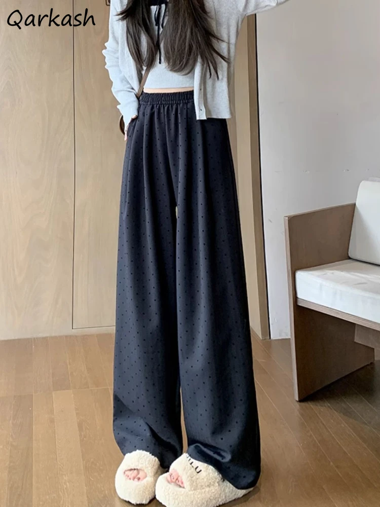 Pants Women Autumn Sweet Female Lazy Vibe Plus Velvet Straight Drape High Waist Slender All-match Casual Streetwear Ulzzang Ins