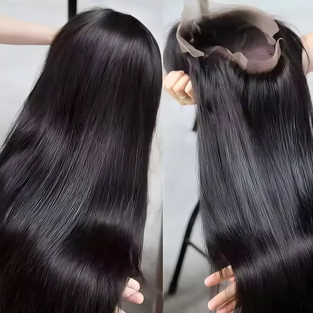 220 الكثافة 40 بوصة العظام مستقيم 7X6 13x6 360 HD الدانتيل الشفاف شعر مستعار أمامي شعر الإنسان قبل قطعها الدانتيل الباروكات الأمامية للنساء