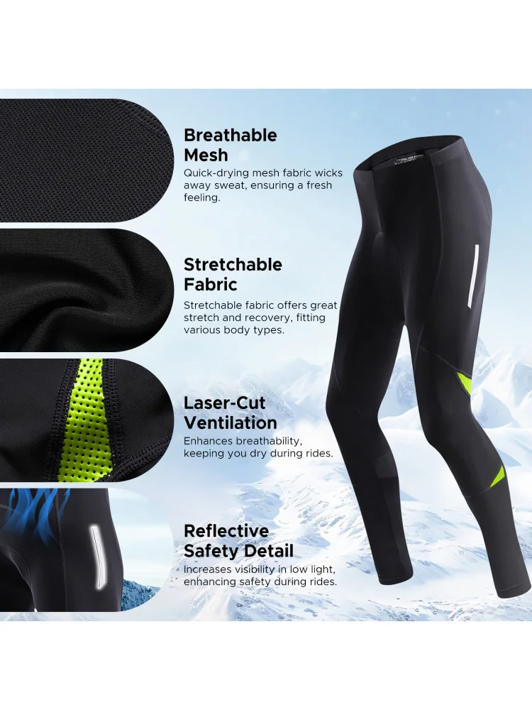 AliExpress Riding Pants Men's Cycling Pants with Plush Warmth 3D Padding Sweat-Wicking Breathable for Winter Riding Mountain Bike Pants