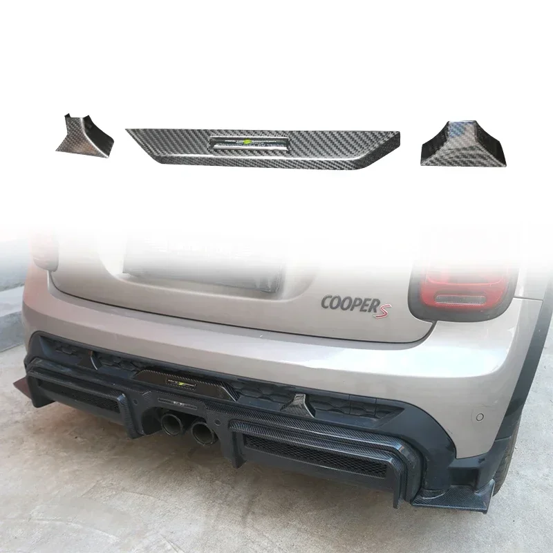 

For 2022-2024 MINI JCW Rear Diffuser Dry Carbon Fiber Trim COOPER S F56 F57 Rear Bumper Paste external Accessories