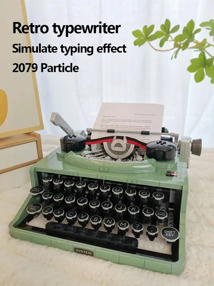 

Китайские строительные блоки, 6900, ретро пишущая машинка, принтер для мальчиков и взрослых, высокая сложность, 2078 шт., собранная игрушка