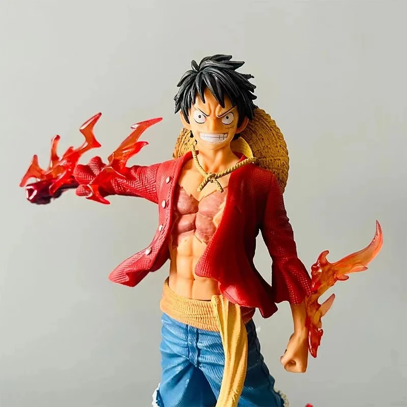 27cm One Piece Standing Posture Luffy Double Head Eagle Meteor Hat Group Gift PVC Statue Collectible Model Decoration Toys Gift