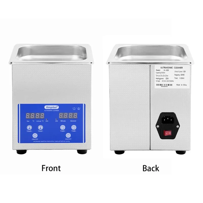 Лемпplus 2лiter SUS304 Ультразвуковой очиститель ювелирных изделий Инструменты для татуировки Часы Очки Чистка 40 кГц с корзиной