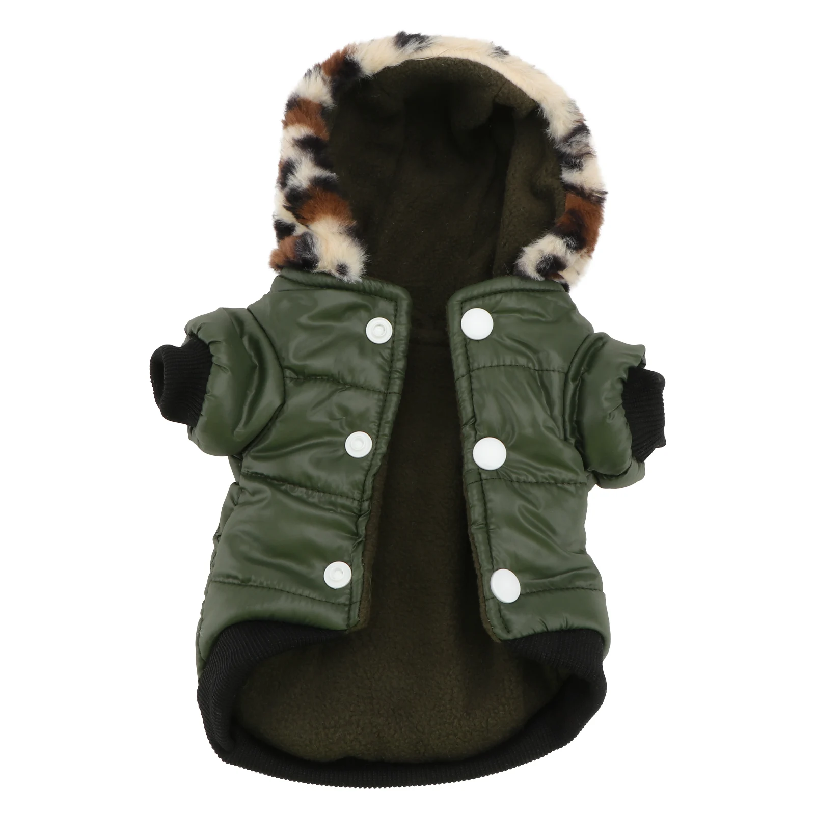

Warm Pet Dog Coat Puppy Hoodie Overcoat Clothes Apparel Size S Army Green Winter Gift Fashionable Design Puppy Clothes
