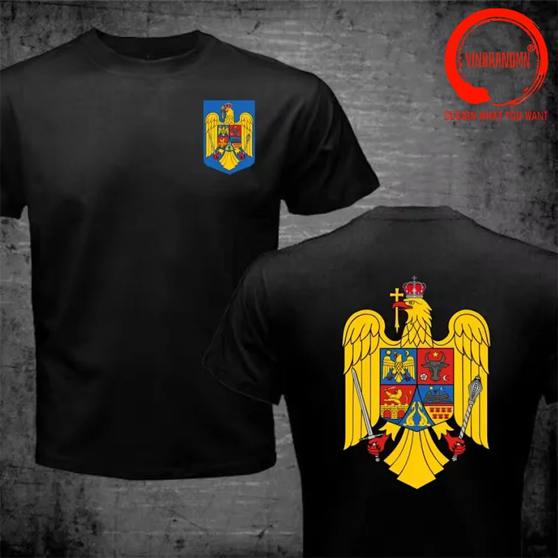 Coat of Arms of Romania Eagle T Shirt Men Fashion Trendy Casual Clothing Stylish Tops Tee Shirt Men's Classic Leisure Tshirt