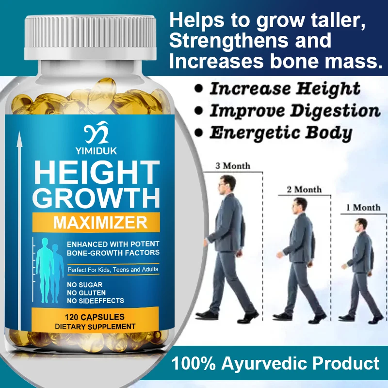 Height Growth Capsules Promote Bone Growth and Health Calcium Vitamins Get Taller Supplement