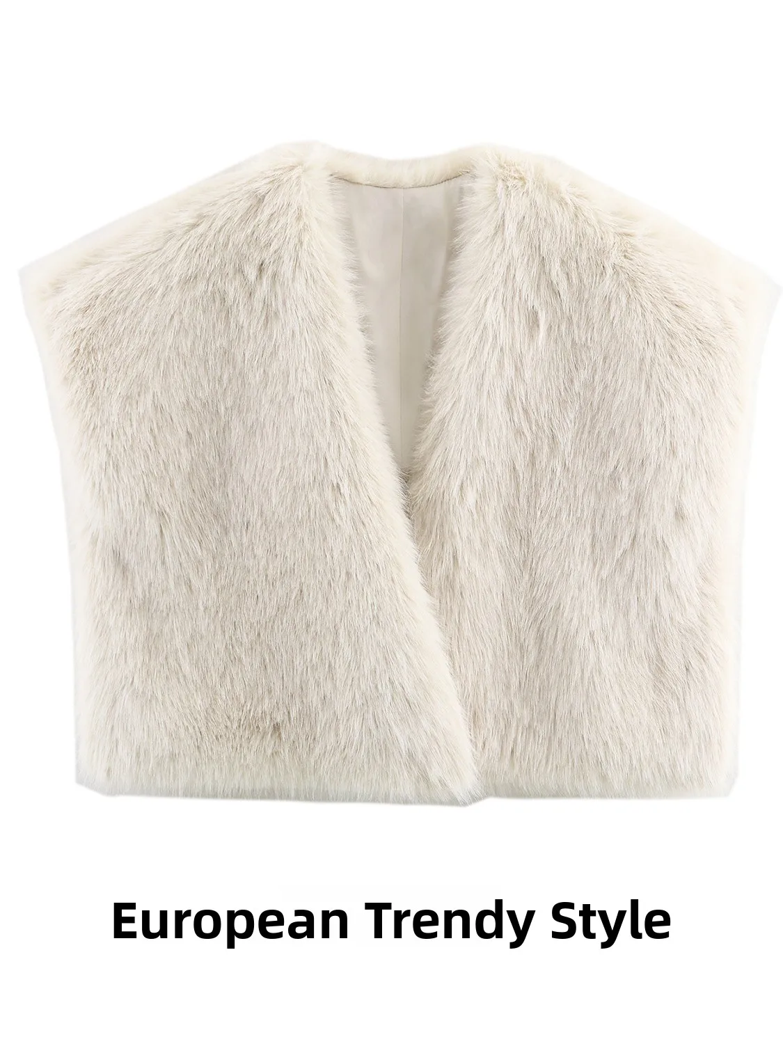 

Winter New Women's ort Vest Effect Artificial Fur V-ne Bal Stand Fit Tagkita Brand Youth Universal Size No Sve