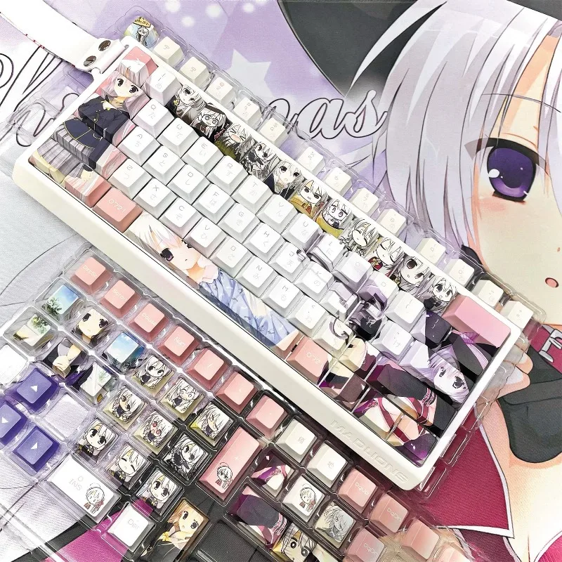 Lingdi Ningning Theme Anime Keycaps Mechanical Keyboard Original PBT Custom Cute Keycaps PC Game Keyboard Collection Gift Keycap