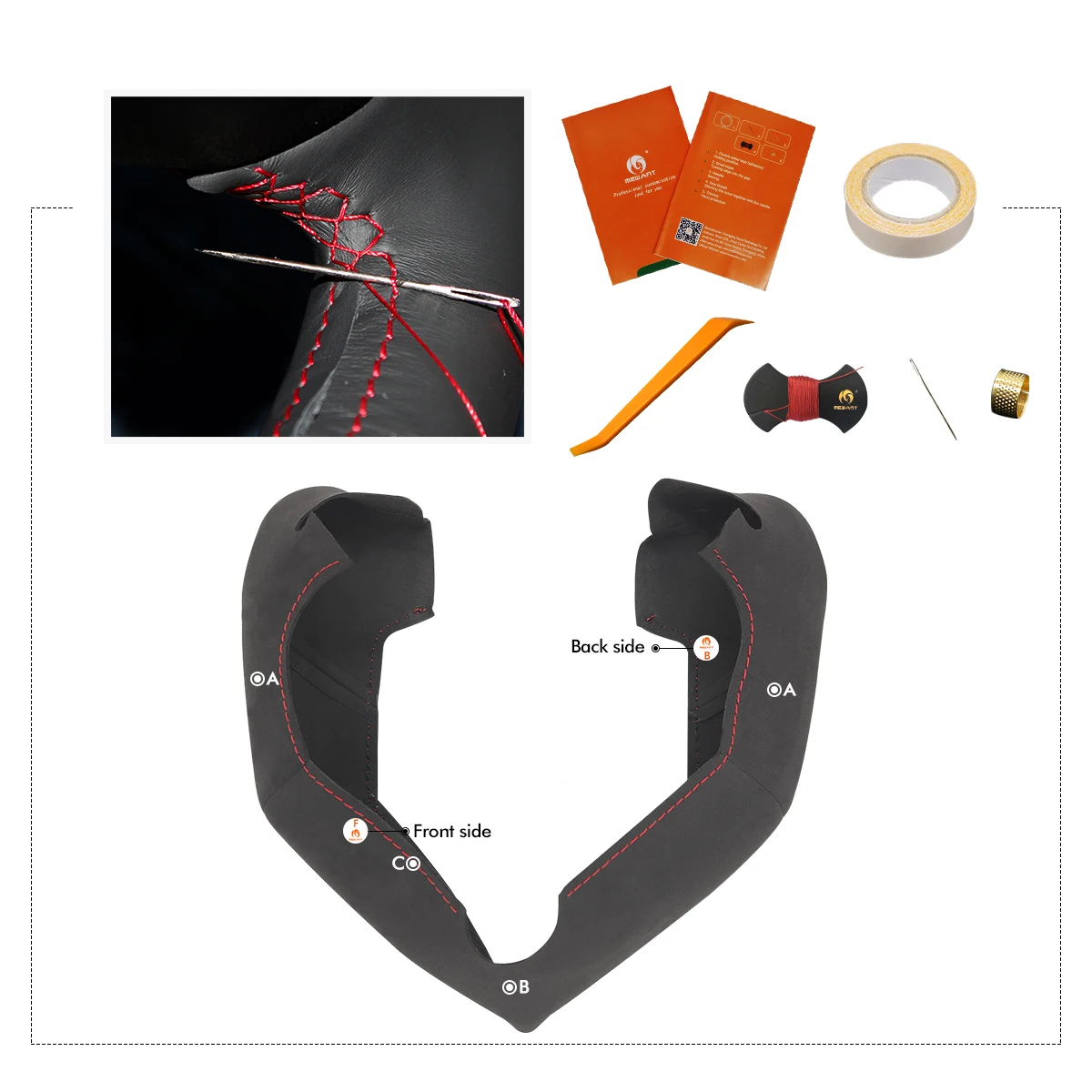 MEWANT coprivolante per auto in vera pelle scamosciata nera in fibra di carbonio per Tesla Model S Yoke Model X ModelS ModelX