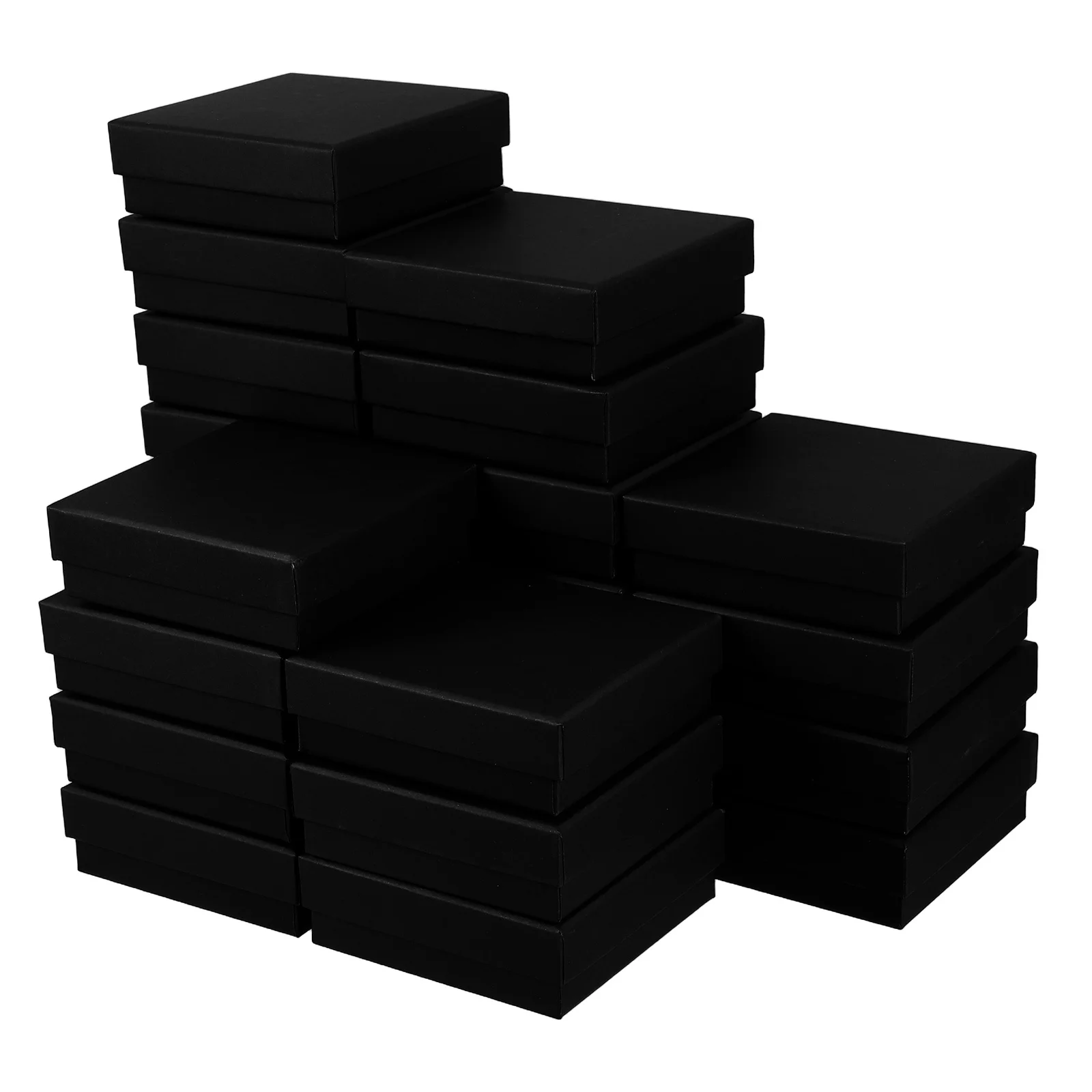 

24pcs Jewelry Boxes Portable Foam Insert Small Organizer For Rings Earrings Necklaces Travel Storage Black Cardboard Packaging