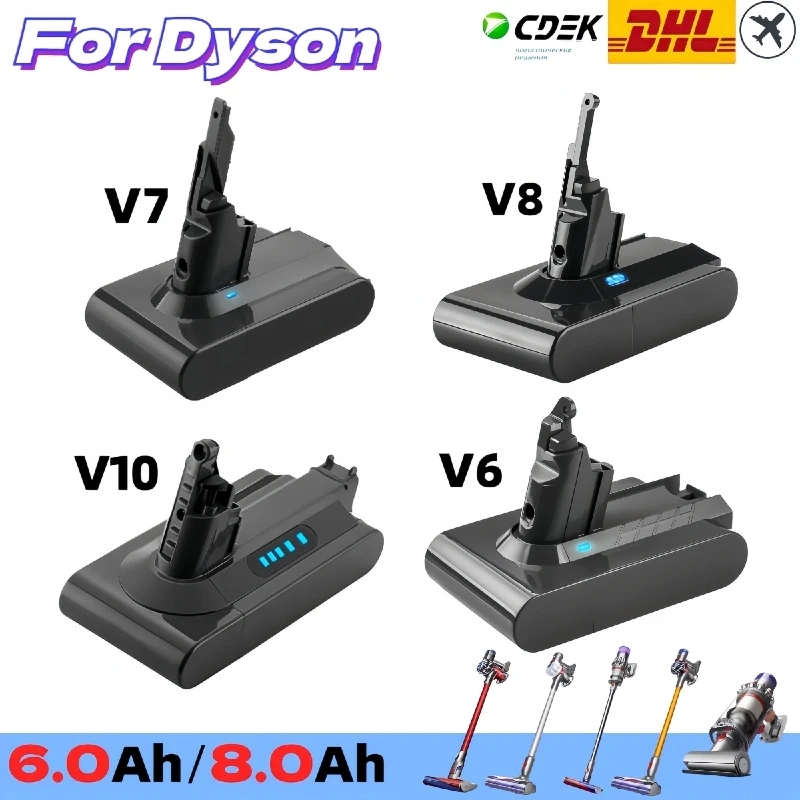 

6000mAh for Dyson V6 V7 V8 V10 Rechargeable Bateria SV10 SV11 SV12 SV09 Vacuum Cleaner Battery DC58 Battery for Sony Battery Cel