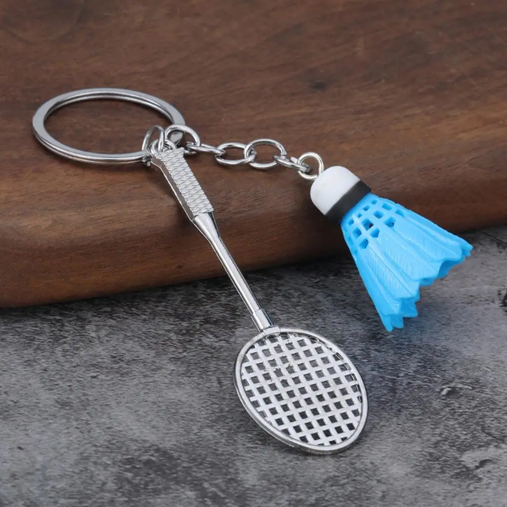 Personalized Sports Keychain Simulated Badminton Racket Keychain Pendant Mini Zinc Alloy Charm Personalized Bag for Sports