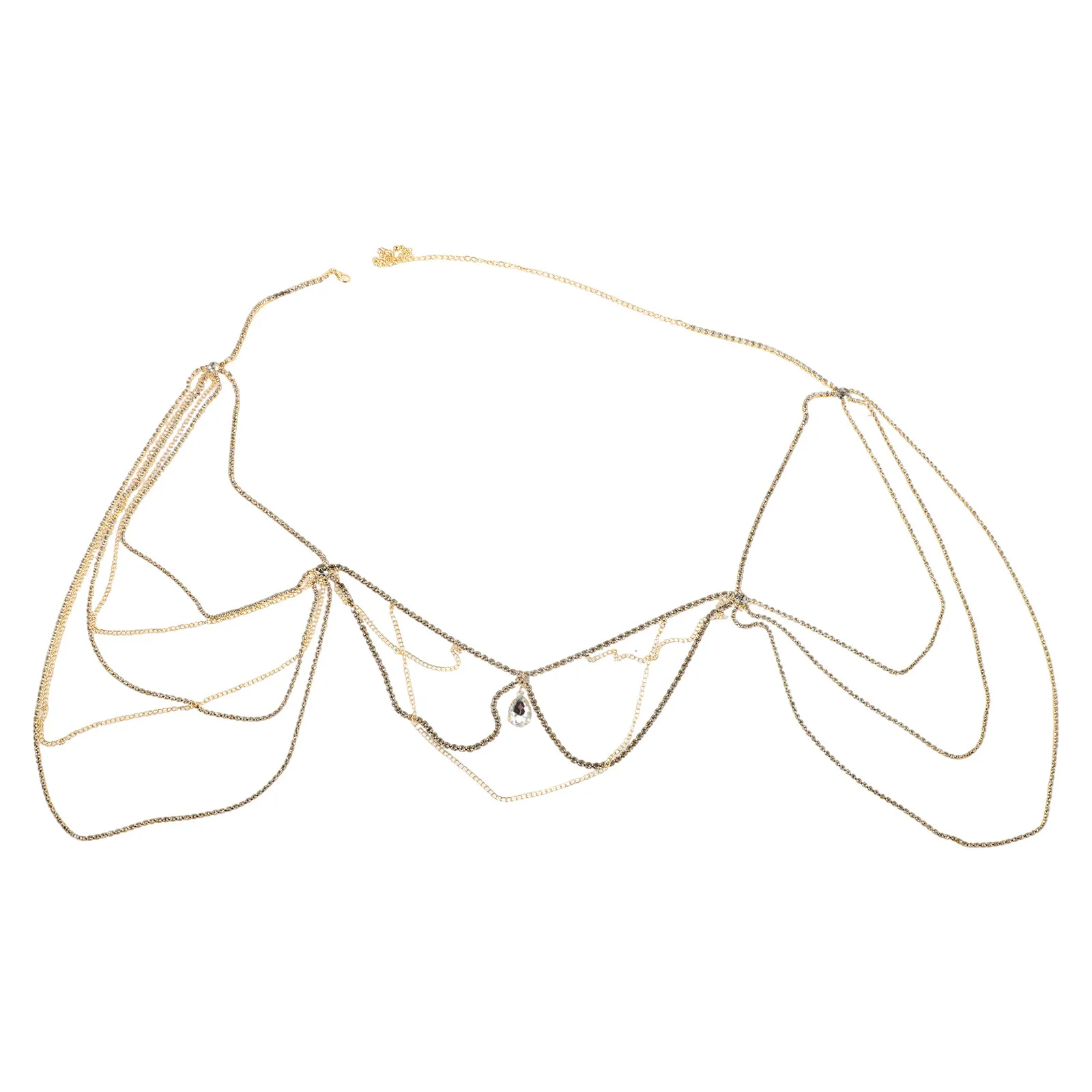 

Элегантная многослойная цепочка на плечо со стразами, ожерелье на ключицы для женщин, свадебное, для вечеринок, торжественных мероприятий, блестящее