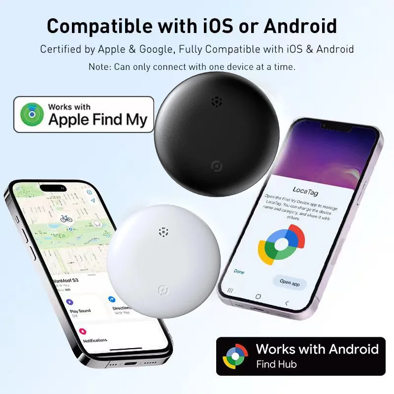 

Bluetooth Tracker, Keys Finder and Item Locator for Keys, Bags and More, Phone Finder, Both IOS and Android Compatible Black