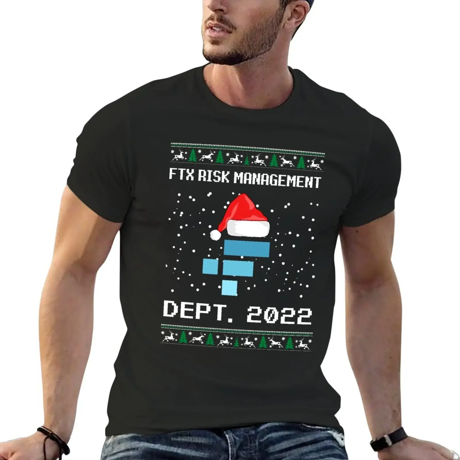 Ftx Risk Management Department 2022 christmas ugly sweater T-Shirt tops blanks fitted t shirts for men