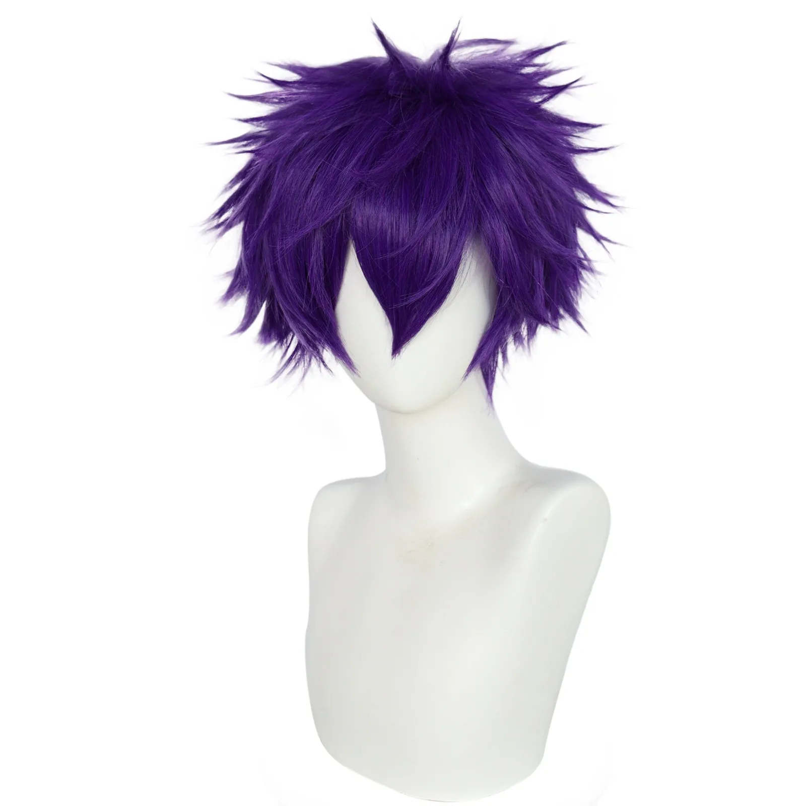 10 Inch Synthetic Short Purple Straight Men's Cosplay Wig for Halloween Christmas School Thanksgiving Day