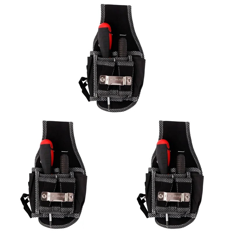 AC88-3X 9 In 1 Screwdriver Utility Kit Holder Top Quality 600D Nylon Fabric Tool Bag Electrician Waist Pocket