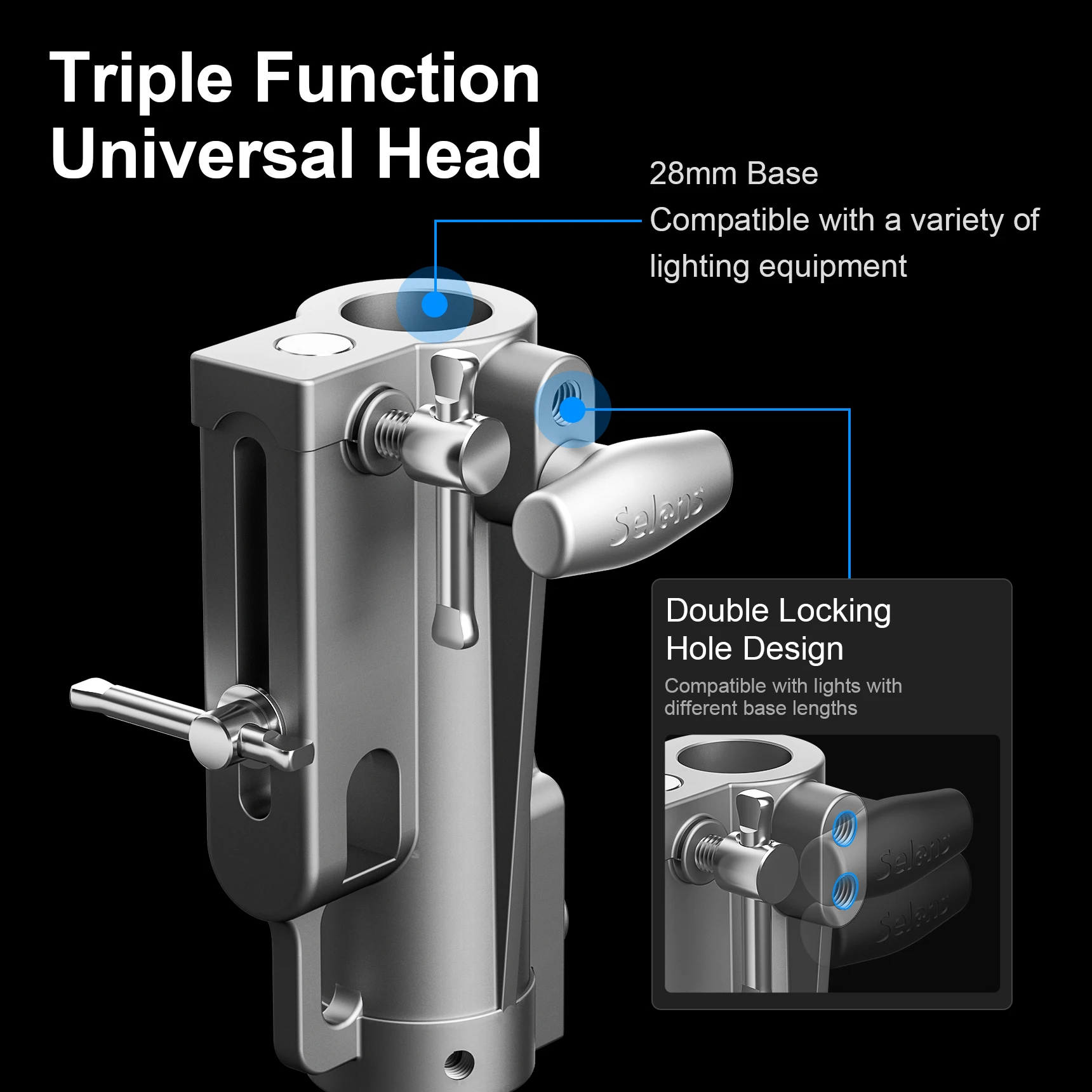 Selens 1.2M Heavy-Duty Low-Boy Stand Tripod with Quick-Release Roller Mounting Head/Universal Head Load 35kg For Photo Studio