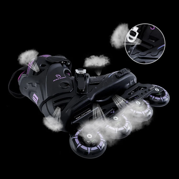 2024 Roller Skating Shoes Portable Exercise Roller Skates 4 Wheels Purple Roller Inline Skate Outdoor Reaction Equipment