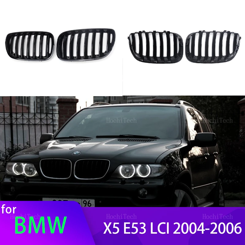 Car Front Bumper Grilles Kidney Racing Grill For BMW X5 E53 LCI 2004 2005 2006 Slat Replacement Grille Car Accessories