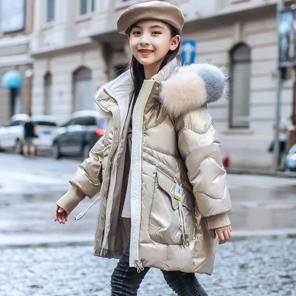 Children Clothing Girls Cotton Coats 2024 Autumn Winter Fashion Warm Jackets Thickening Kids Teenager Clothes TZ365