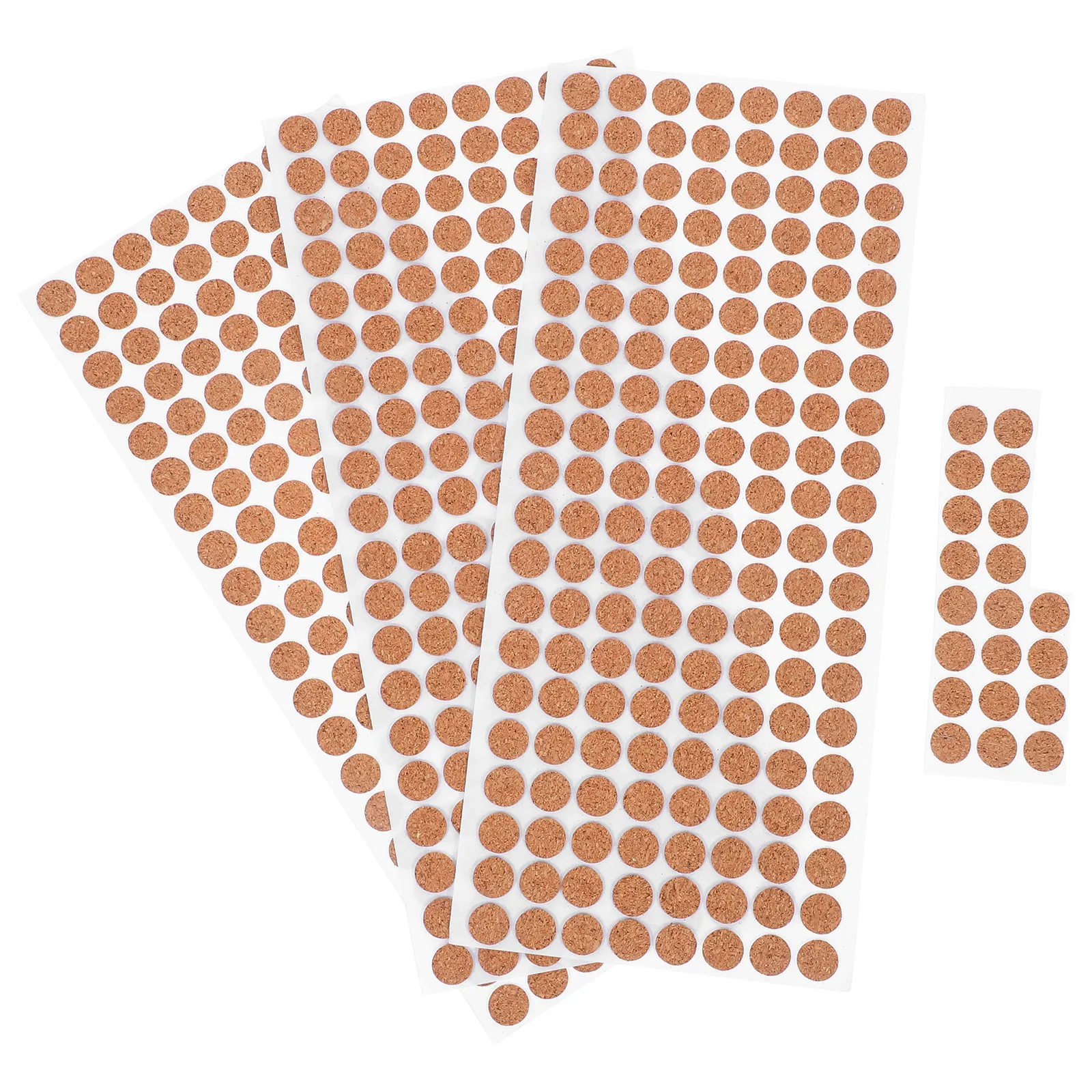 500Pcs Soft Cork Non Slip Self Adhesive Round Pads for Drawer Bumpers Furniture Cabinets Kitchen Noise Reduction Vibration
