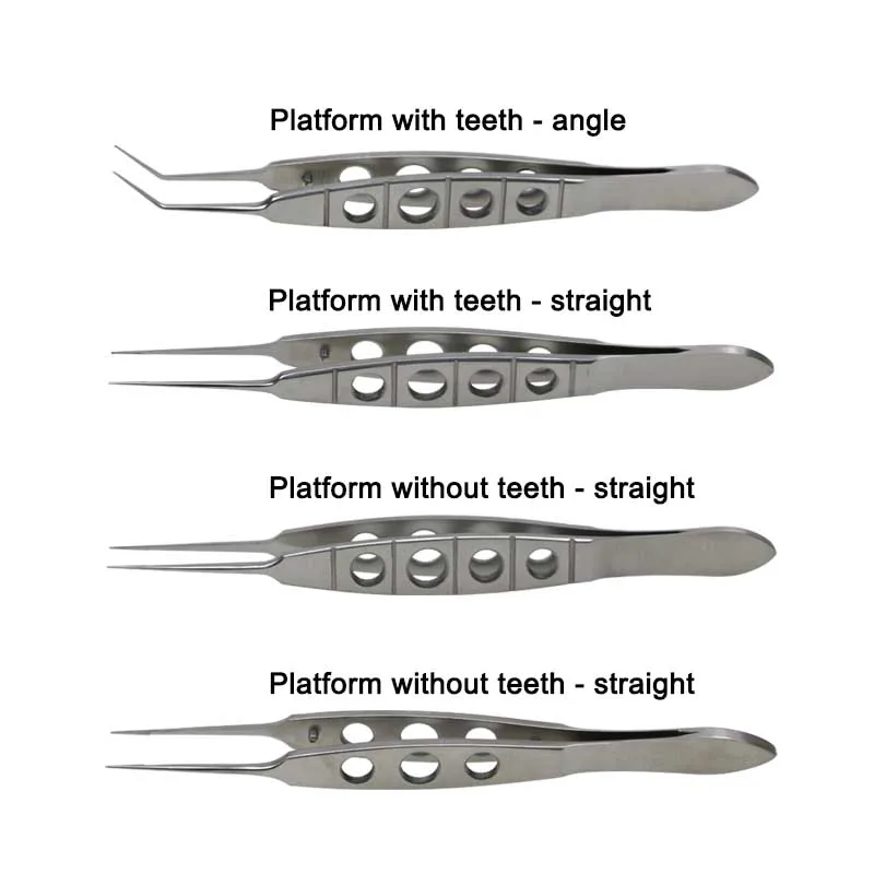 GREATLH 1pcs Stainless Steel Platform Forceps Eye Forceps Tweezers Autoclavable Ophthalmic Instrument Eyelid Tools