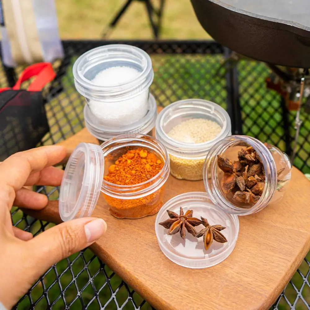 

Clear Camping Spice Set Seasoning Bottles Holder Condiment Container Set Portable Condiment Travel Spice Container Bag Party