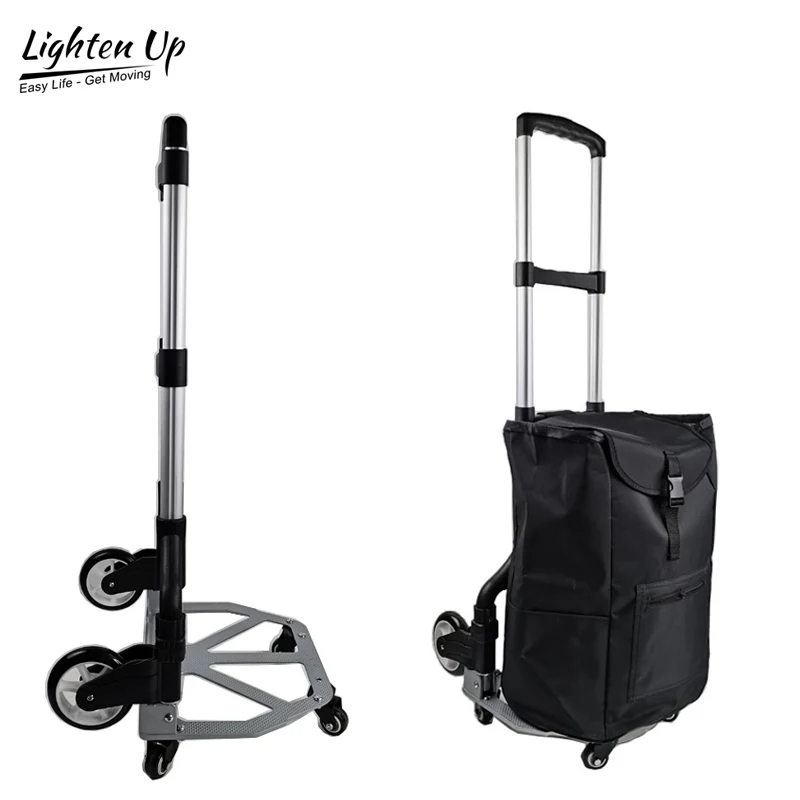 Outdoor Folding Hand Truck with 2 Wheels Luggage Trolley Shopping Cart Heavy Duty Luggage Cart for Office Moving Shopping Travel