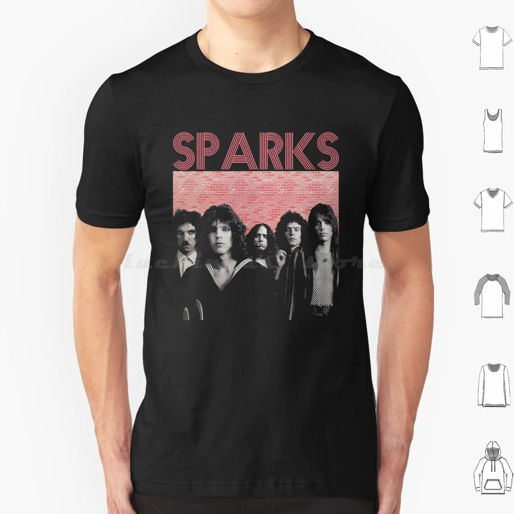 Best Selling American Pop Rock Duo T Shirt Cotton Men Women DIY Print Sparks Band Sparks Glam Sparks Brothers Ron Mael Russell