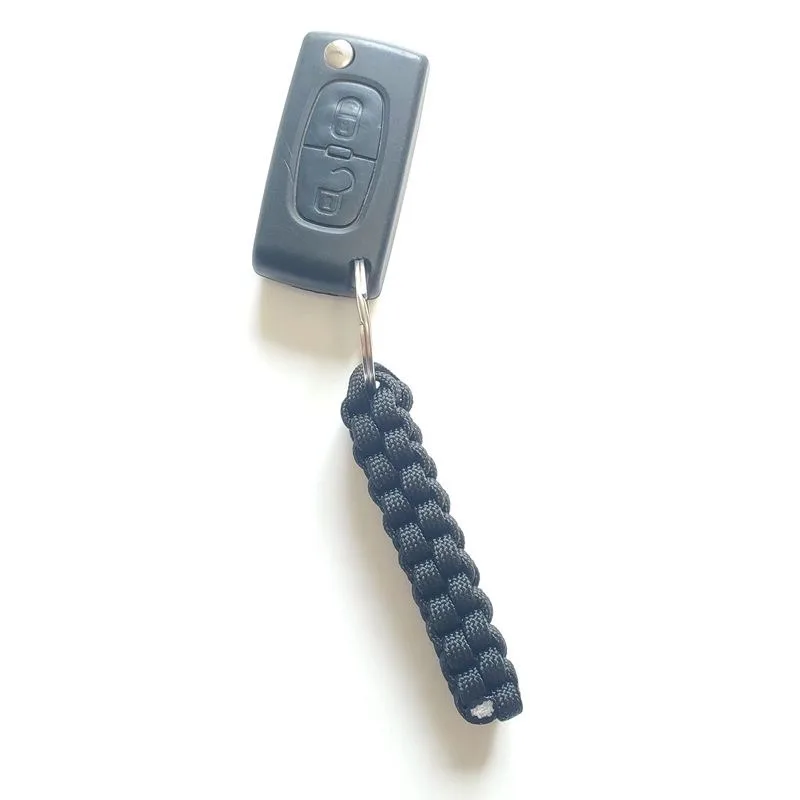 Nylon Knot Keychain Outdoor Camping Paracord Tactical Braided Pendant Key Chain Lifesaving Rope Hiking Wild Exploration Tools