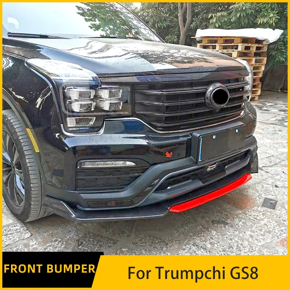 For Trumpchi GAC GS8 Front Bumper Lip Chin Spoiler Upgrade Exterior Bodykit PP Plastic 4Pcs Automobiles  Accessories 2017-2020