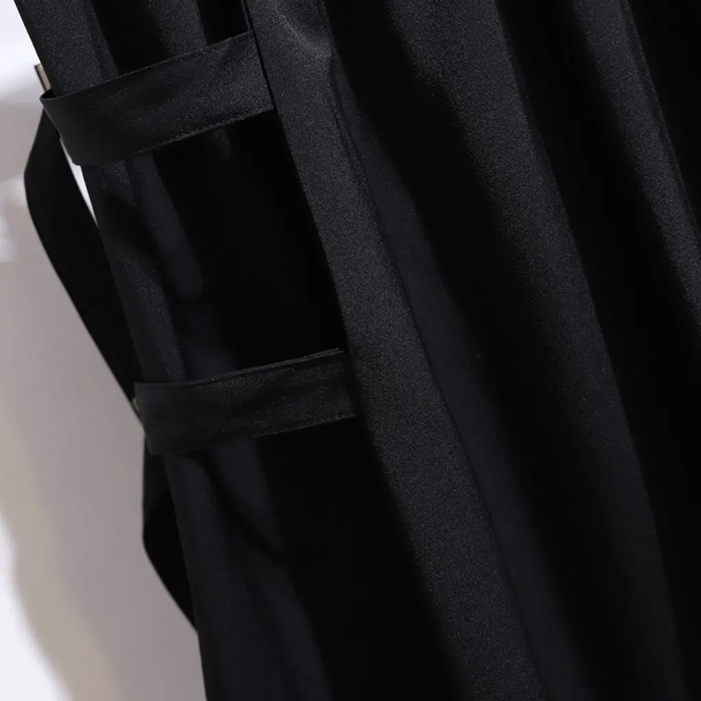 Rok A-Line Pinggang Tinggi Ukuran Plus untuk Wanita, Pakaian Kerja Musim Semi, Jahitan Tidak Beraturan, Rok Panjang Sedang untuk Wanita