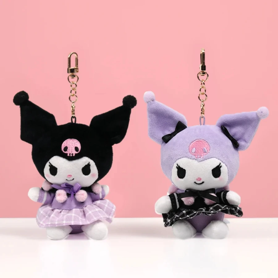 Sanrio Kuromi Melodie Plüsch Spielzeug Rucksack Anhänger Schlüssel bund Kinderspiel zeug Schult asche Dekoration Geburtstags geschenk