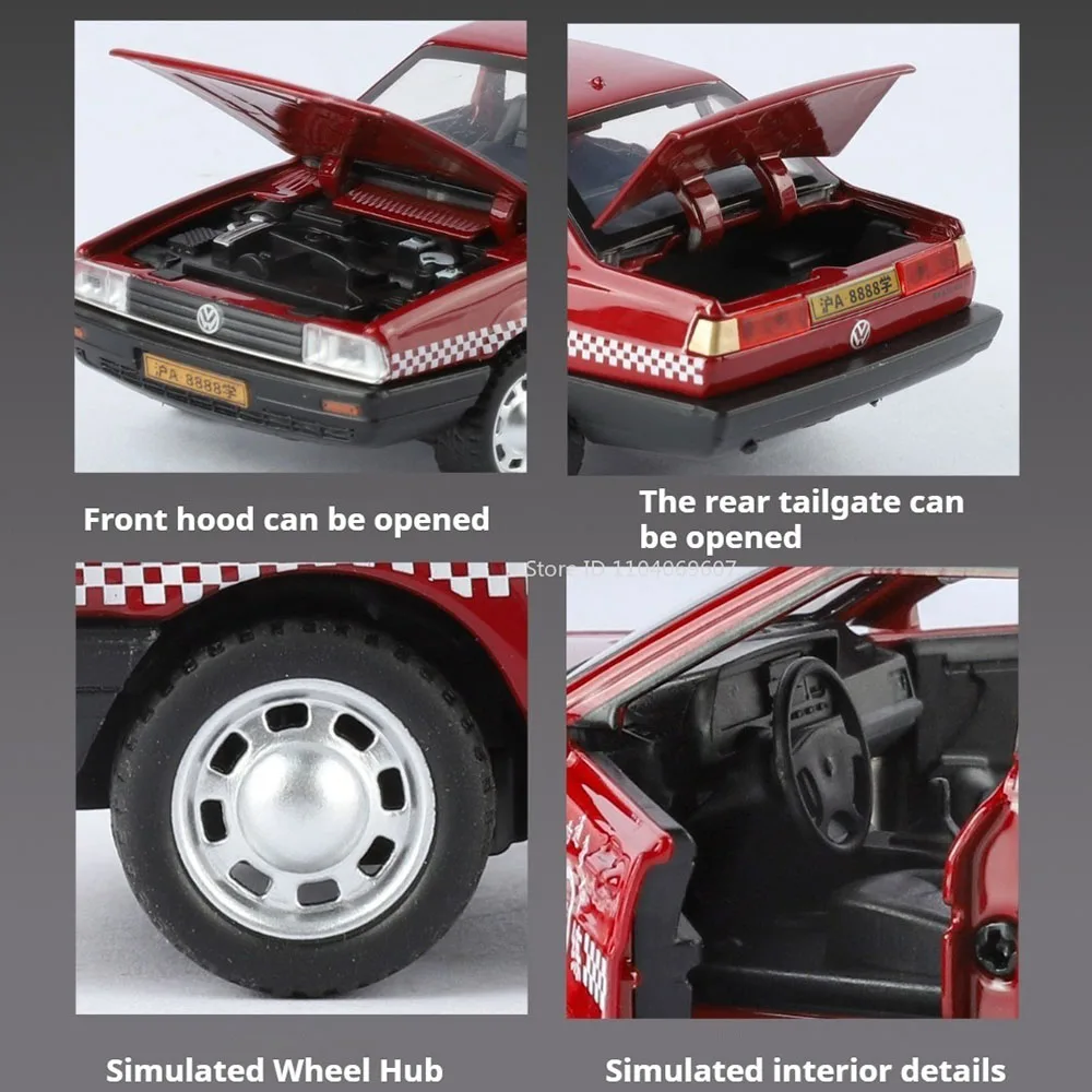 نموذج سيارة سانتانا بمقياس 1:32، لعبة سيارة معدنية بهيكل بلاستيكي، نماذج سيارات شرطة عالية المحاكاة بأبواب قابلة للفتح، هدايا للأولاد