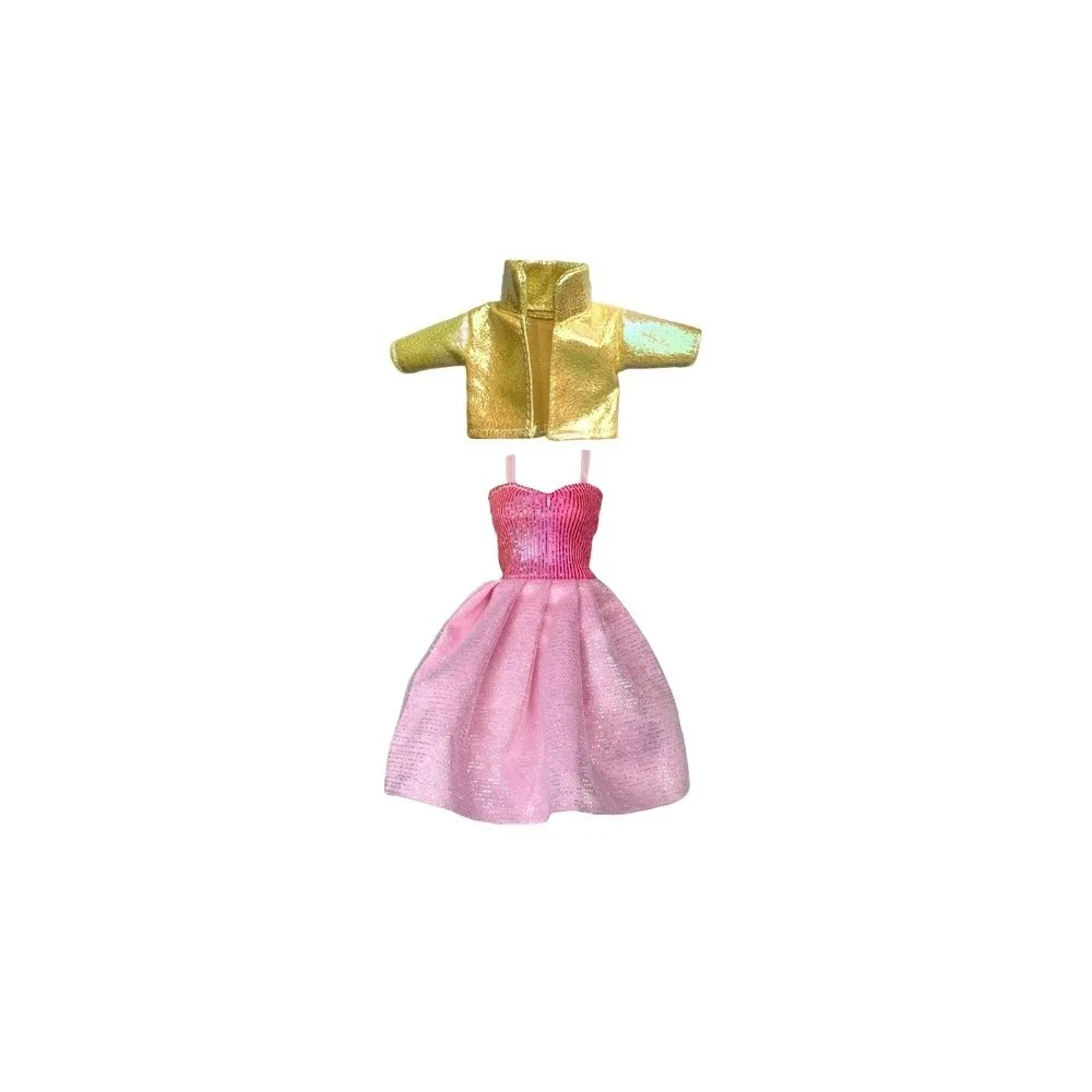 1/6 Scale Doll Clothes Set Sparkling Design Ruffled Dress Princess Evening Gown Short Jacket Jacket And Dress Set