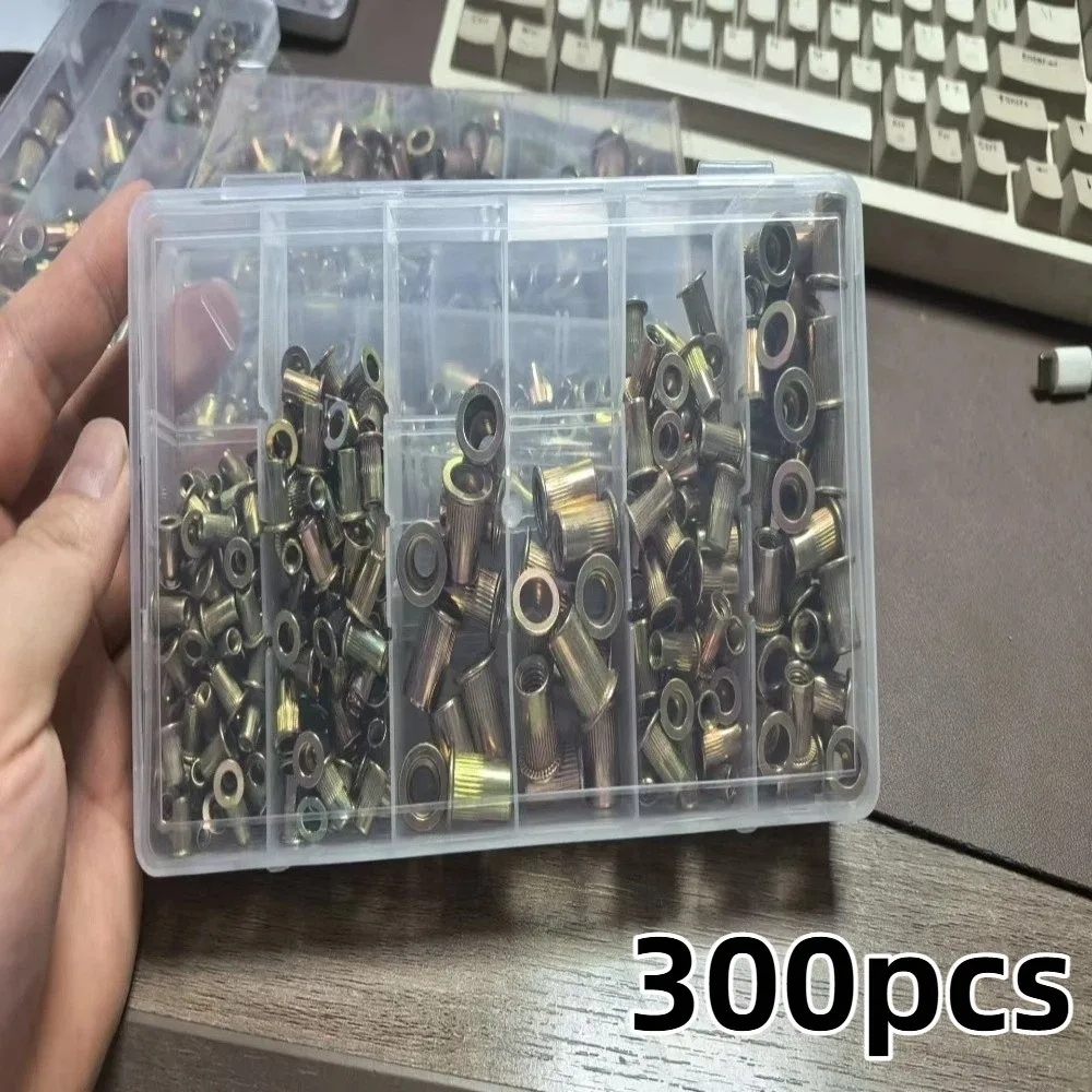 Carbon Steel Rivet Nut Tool Riveting Tool Heads Nut Set Threaded Rivet Nut Kit M3 M4 M5 M6 M8 M10 M12 Simple Tool Rivnuts Tool