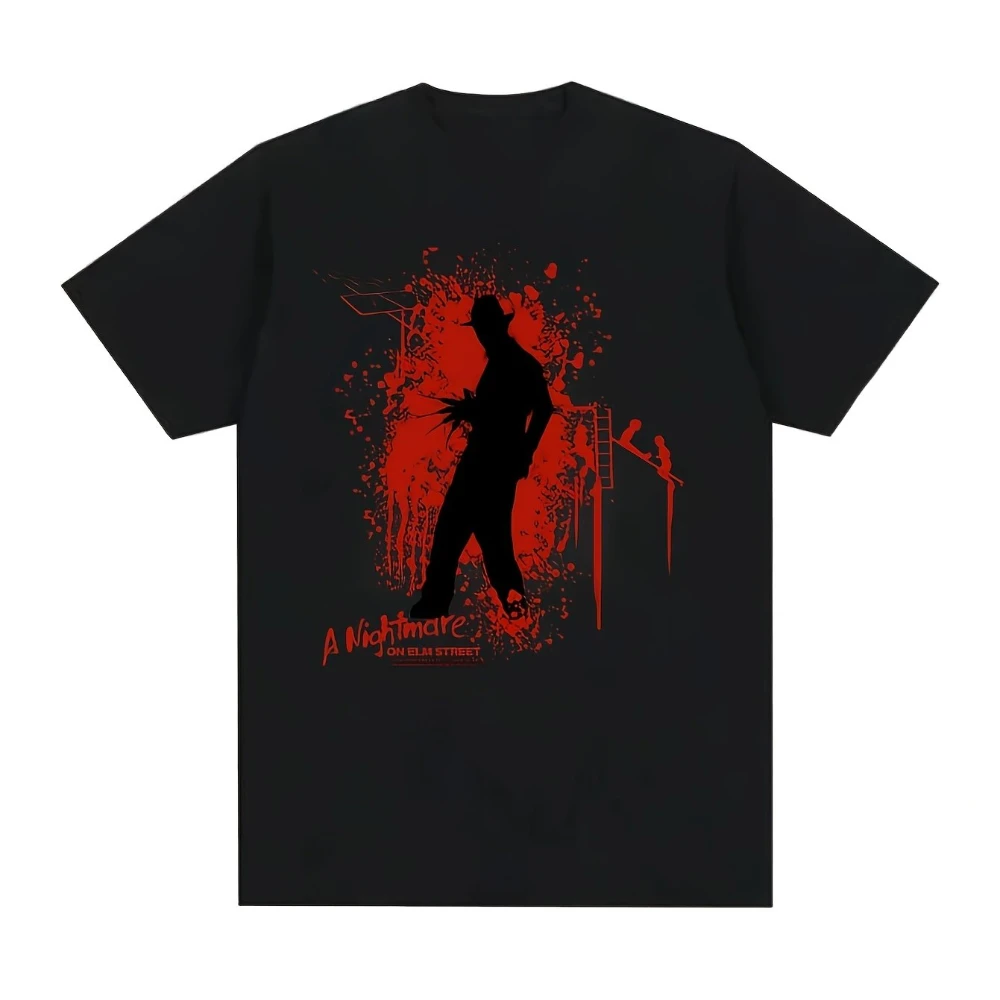 Camisetas de Pesadilla en Elm Street, Camiseta con Estampado de Freddy Krueger, Camiseta Gruesa de 220 g/m² para Hombre y Mujer, Ropa de Calle para Todas las Temporadas