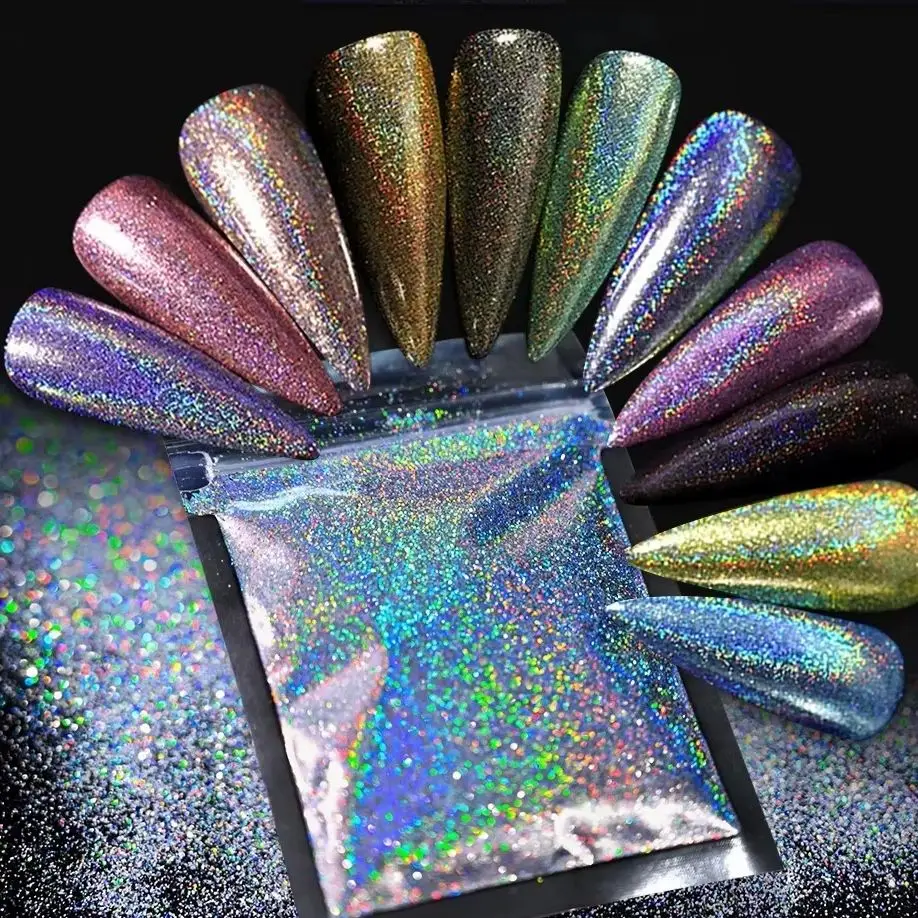 

29-Color 1kg 0.2mm Laser Nail Glitter Powder Rainbow Linear Holographic Dust for Nail Art Dazzling Sparkle Beauty Supplies