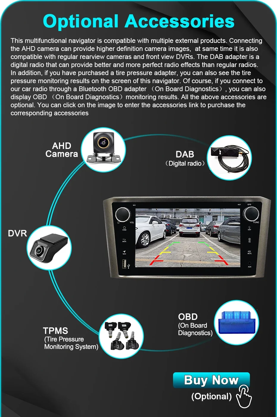 8-Kern Android 15 Kabelloses CarPlay Autoradio Stereo für Toyota Avensis T25 2002-2008 Autoradio 7'' Multimedia-Bildschirm-Player 2 DIN – Detail 20