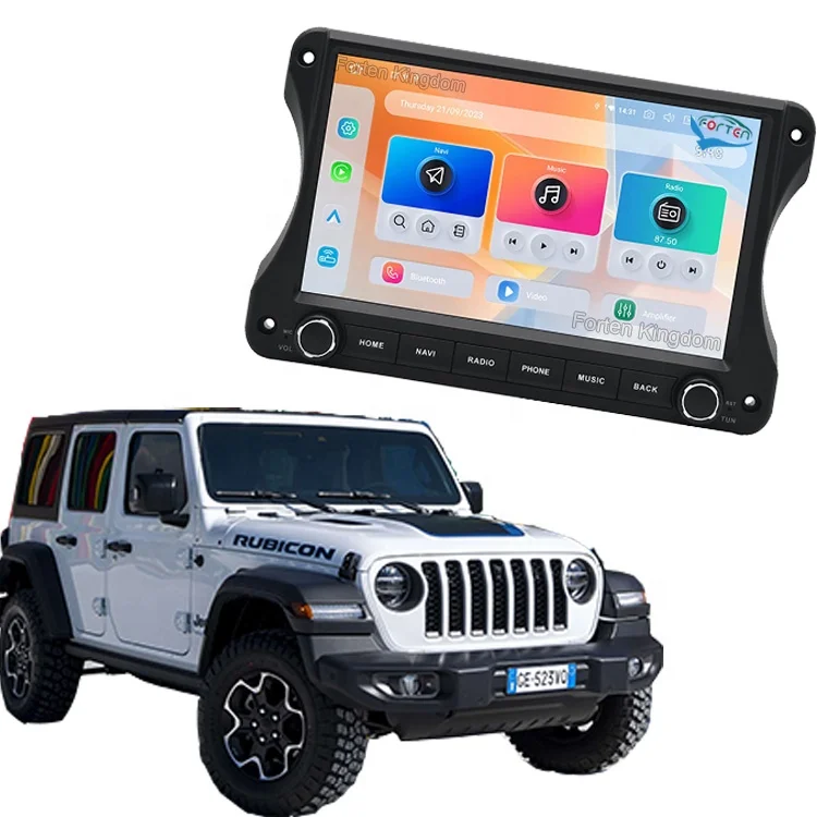 Dasaita 10.2 Inch QLED Screen Wireless CarPlay & Android Auto GPS Navigation Stereo Head Unit Car Player For Wrangler Gladiator