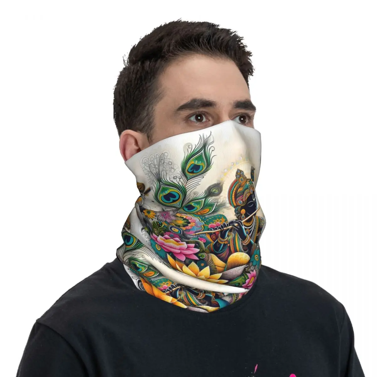 Mascarilla de poliéster con características artísticas, pañuelo para el cuello