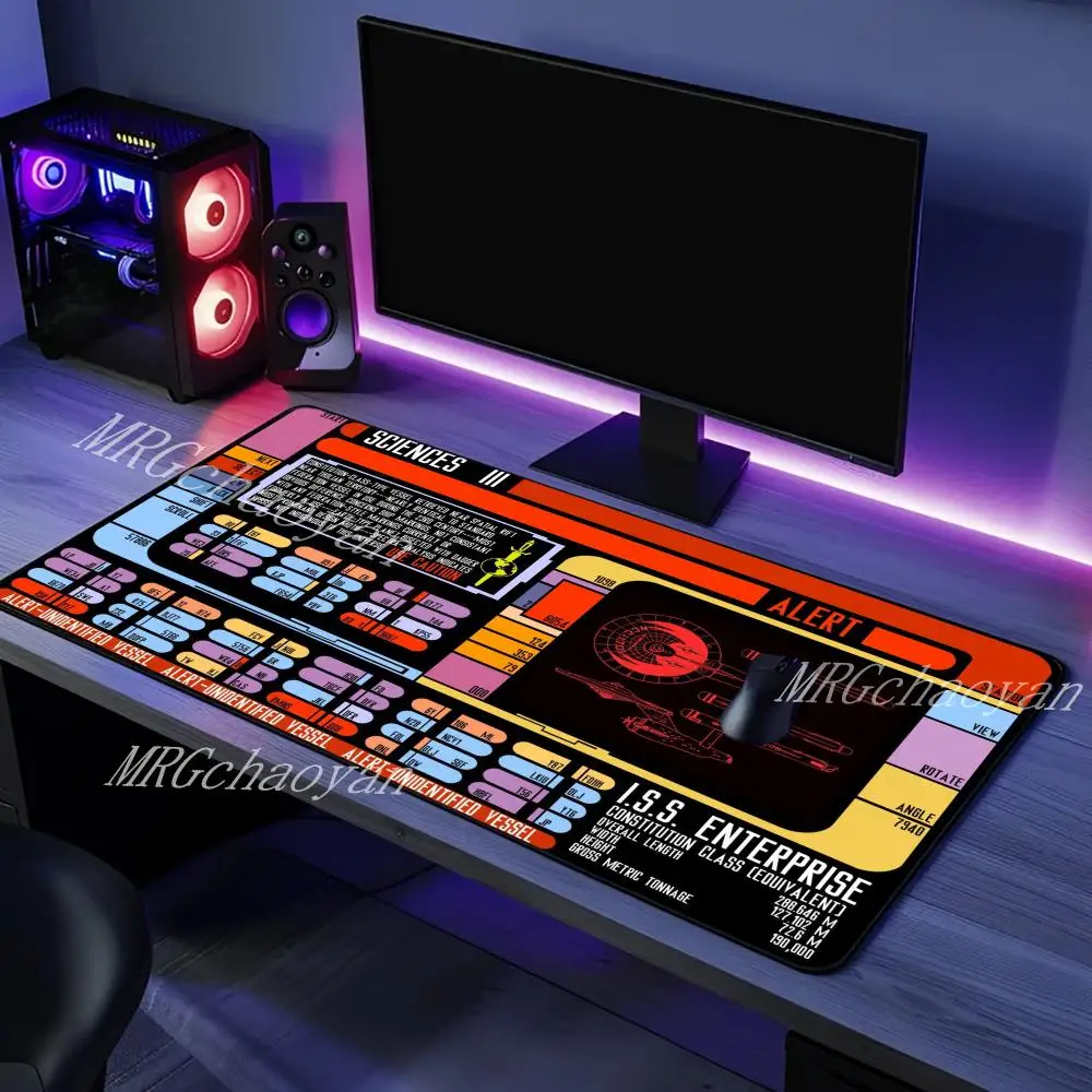 

Большой коврик Starship Blueprint, настольный коврик, коврик для мыши, геймерский компьютерный шкаф, игра Star Trek, офисные аксессуары, клавиатура, расширенная аниме