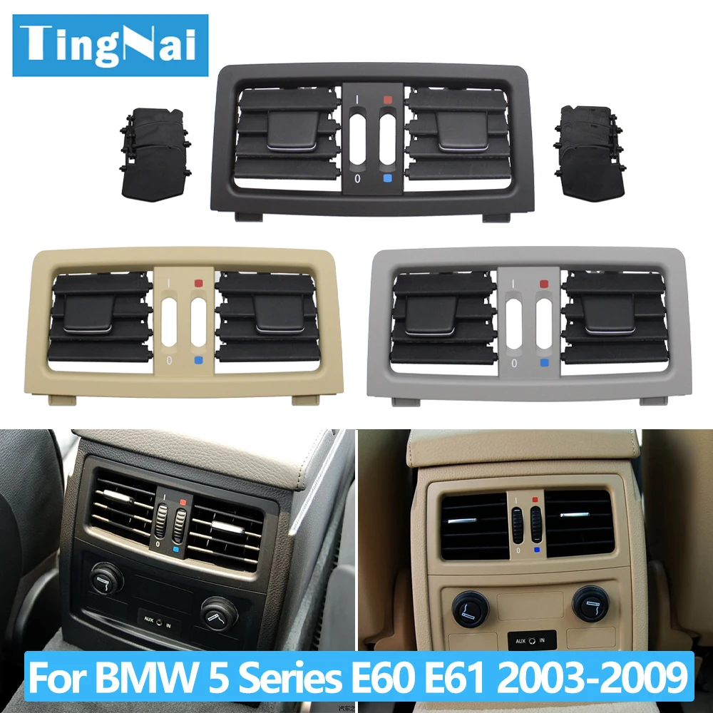 

Car Rear Center Console Air Conditioning AC Vent Grille Cover Air Vent Panel For BMW 5 Series E60 E61 545i 550i