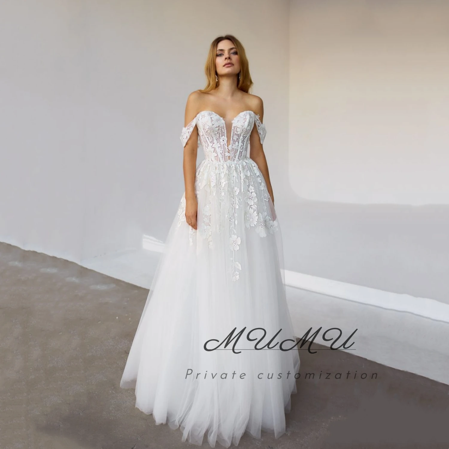 

MuMu Customized Wedding Dress Платье Вечернее Women Elegant Party فساتين سهرة Bride Dress Plus Size Wedding Dresses White Dress