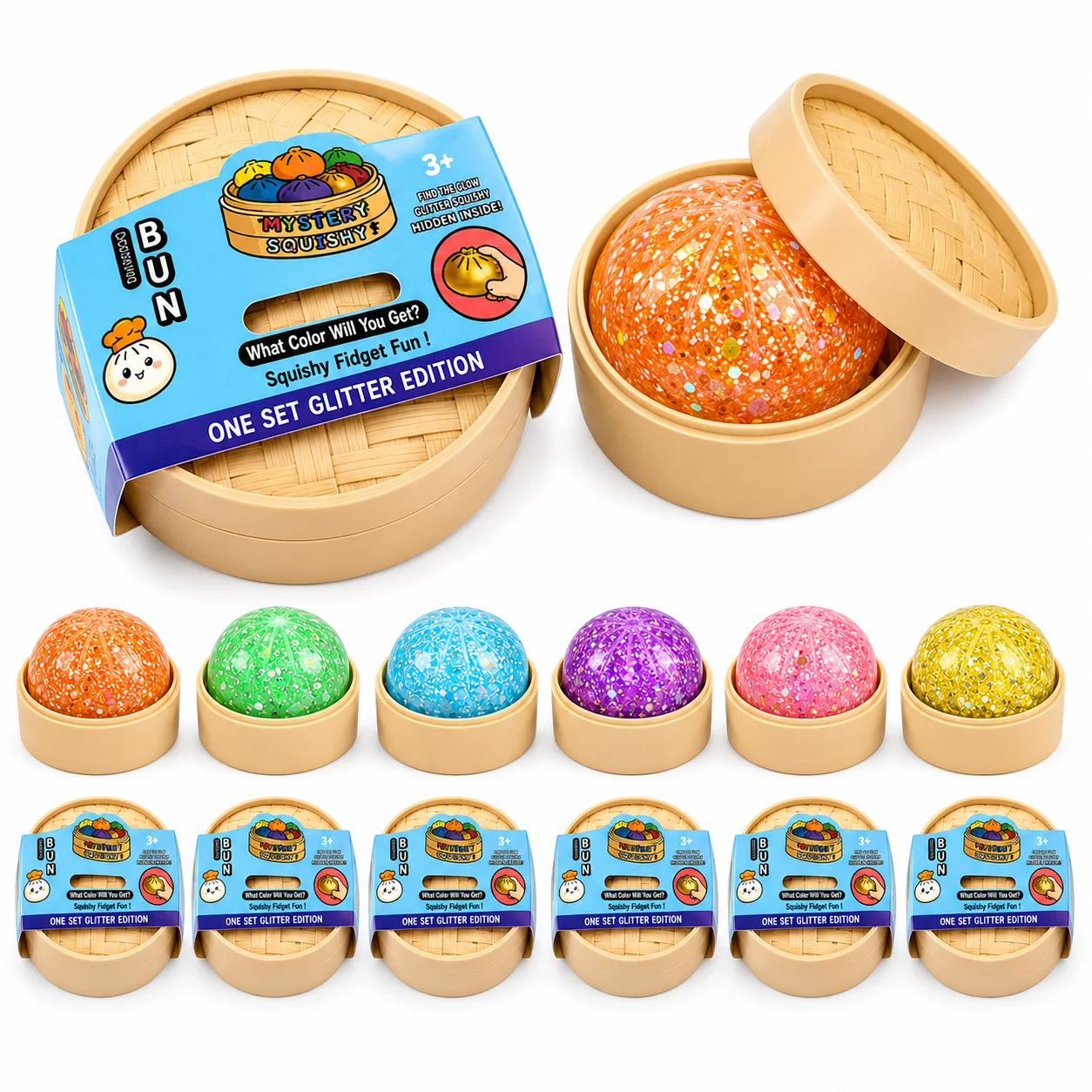 1-5PCS 5.5cm Mystery Blind Box Squishy Toys Random Style Stress Ball Squeeze Fidget Sensory Stress Relief Slow Rebound Gift