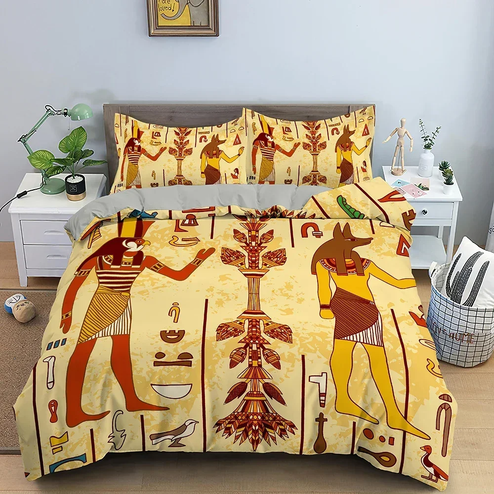 

Egyptian Ancient Egypt Tribe Comfortable Duvet Quilt Cover Pillowcase Bedding Set Children Bedroom Decoration Home Textile