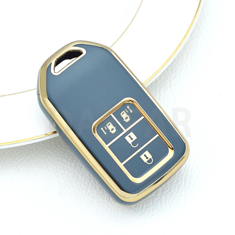 For Honda Stepwgn Elysion Civic Fit Accord Pilot CRV HR-V MPV EX Odyssey 2013-2018 TPU Car Key Case Cover Protector 4 Buttons