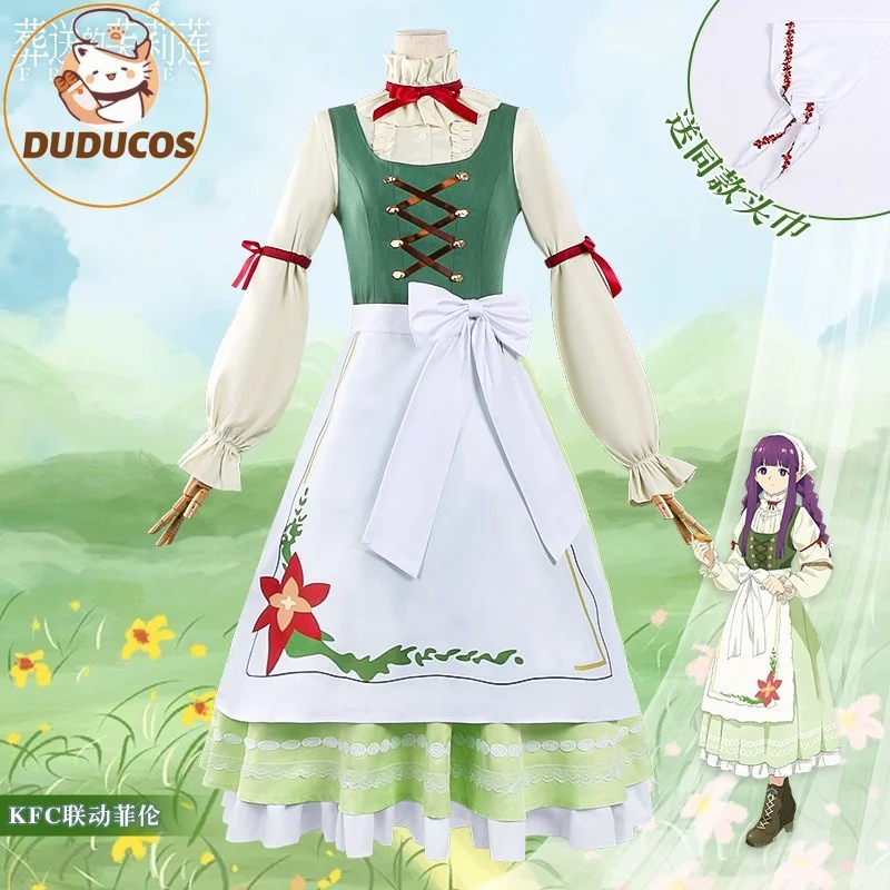 Anime Frieren: Kostum Cosplay Beyond Journey's End Fern Gaun Pembantu Perayaan Festival Musim Semi Wig Wanita Setelan Halloween Lucu